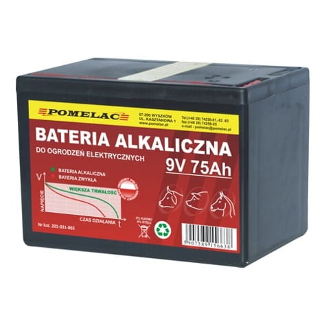 Bateria alkaliczna Pomelac 75 Ah 9V - Cavalo